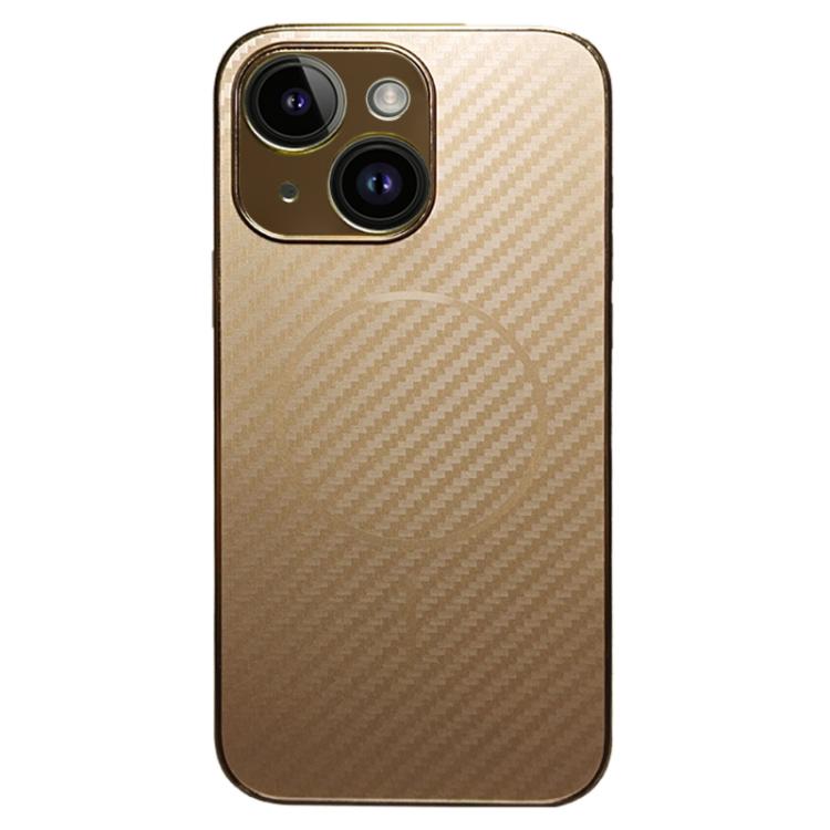 For iPhone 13 Plating Carbon Fiber MagSafe Full Coverage Phone Case