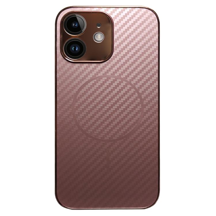 For iPhone 11 Plating Carbon Fiber MagSafe Full Coverage Phone Case