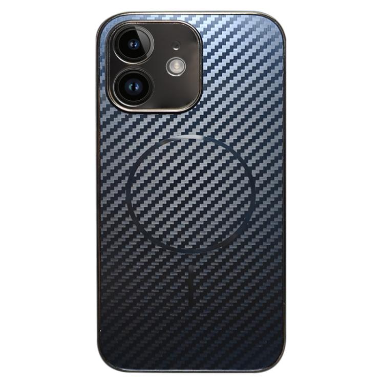 For iPhone 11 Plating Carbon Fiber MagSafe Full Coverage Phone Case