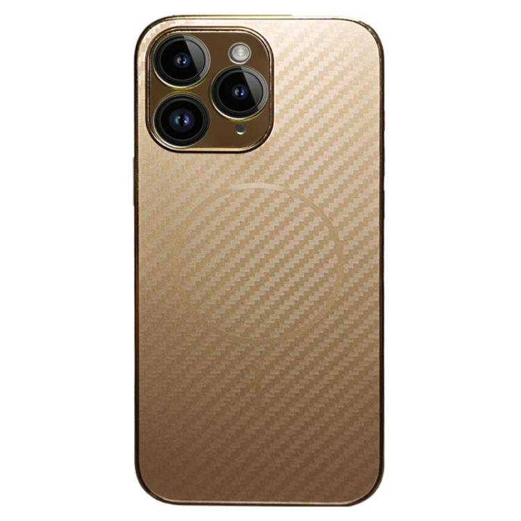 For iPhone 11 Pro Plating Carbon Fiber MagSafe Full Coverage Phone Case