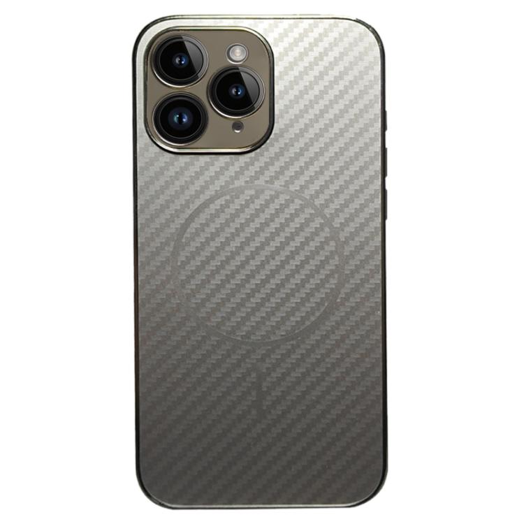 For iPhone 11 Pro Plating Carbon Fiber MagSafe Full Coverage Phone Case