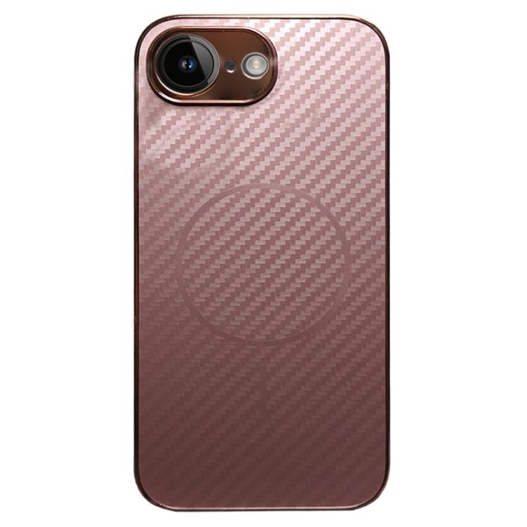 For iPhone 16e / 17e Plating Carbon Fiber MagSafe Full Coverage Phone Case