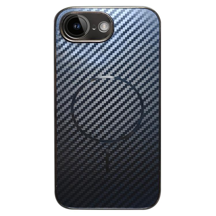 For iPhone 16e / 17e Plating Carbon Fiber MagSafe Full Coverage Phone Case