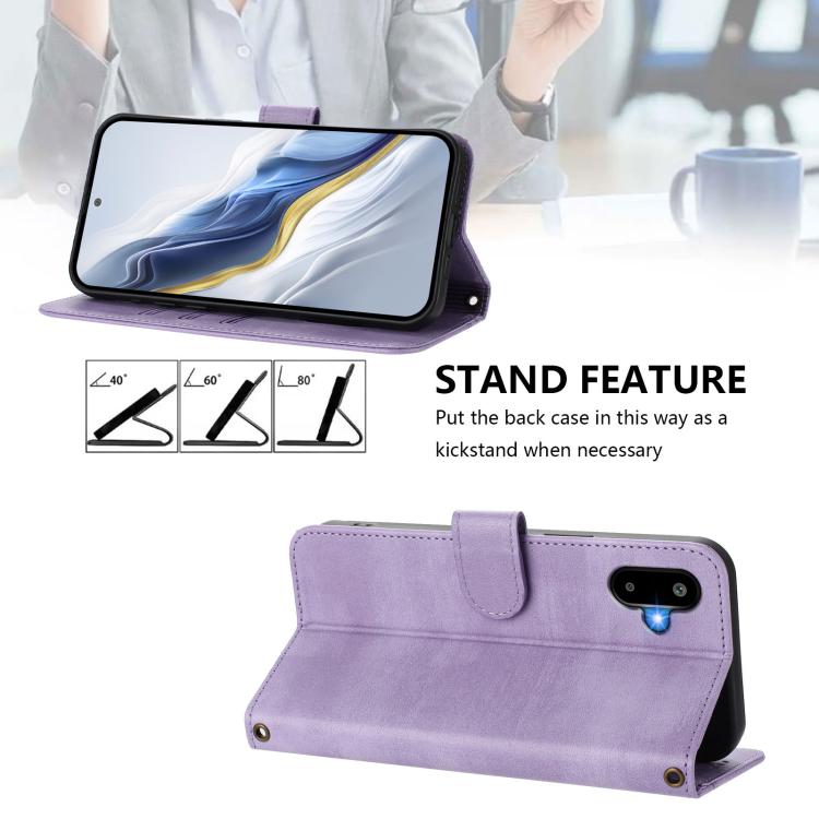 For Samsung Galaxy M06 5G / F06 5G Line Splicing Buckle Retro Leather Phone Case