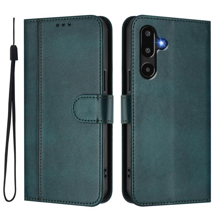 For Samsung Galaxy M16 5G / F16 5G Line Splicing Buckle Retro Leather Phone Case