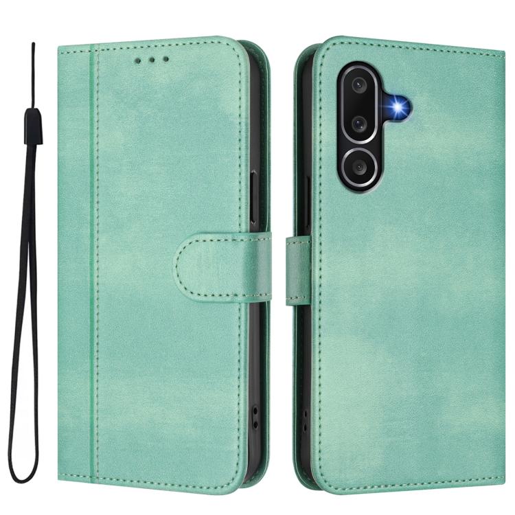 For Samsung Galaxy M56 5G Line Splicing Buckle Retro Leather Phone Case