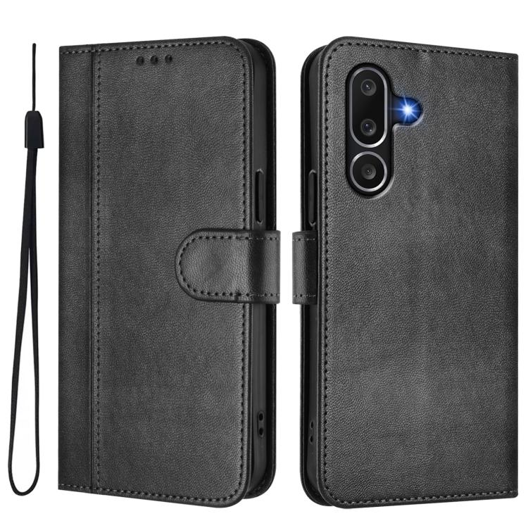 For Samsung Galaxy M56 5G Line Splicing Buckle Retro Leather Phone Case