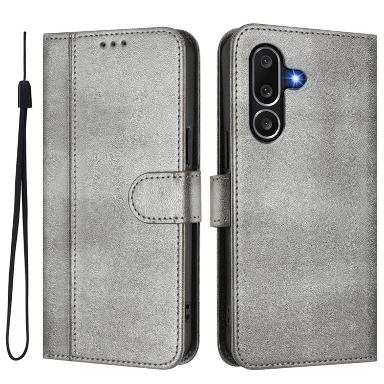 For Samsung Galaxy M56 5G Line Splicing Buckle Retro Leather Phone Case