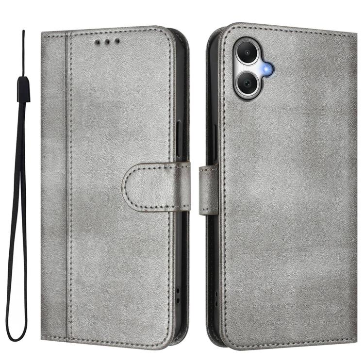 For Galaxy A06 4G / 5G Line Splicing Buckle Retro Leather Phone Case