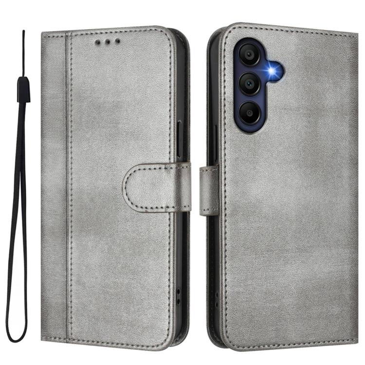 For Galaxy A26 5G Global Line Splicing Buckle Retro Leather Phone Case