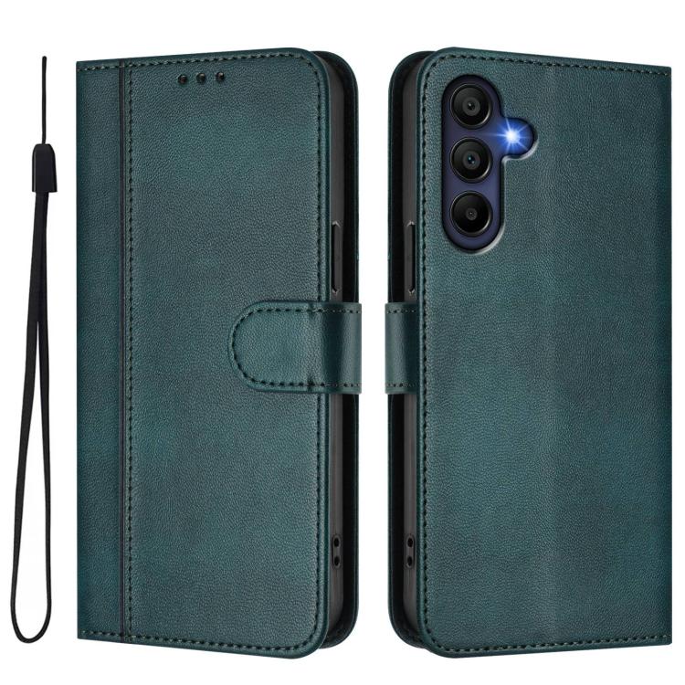 For Galaxy A26 5G Global Line Splicing Buckle Retro Leather Phone Case