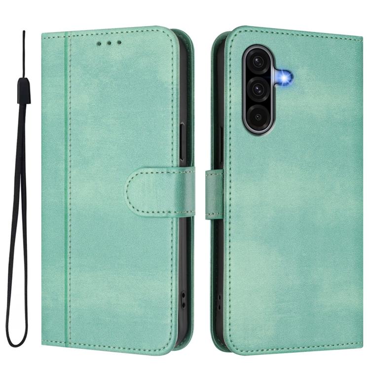 For Galaxy A36 5G Line Splicing Buckle Retro Leather Phone Case