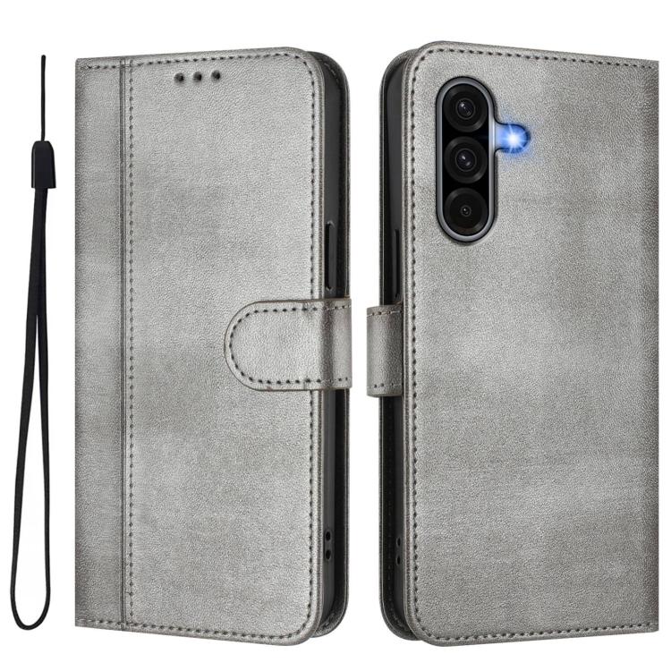 For Galaxy A36 5G Line Splicing Buckle Retro Leather Phone Case