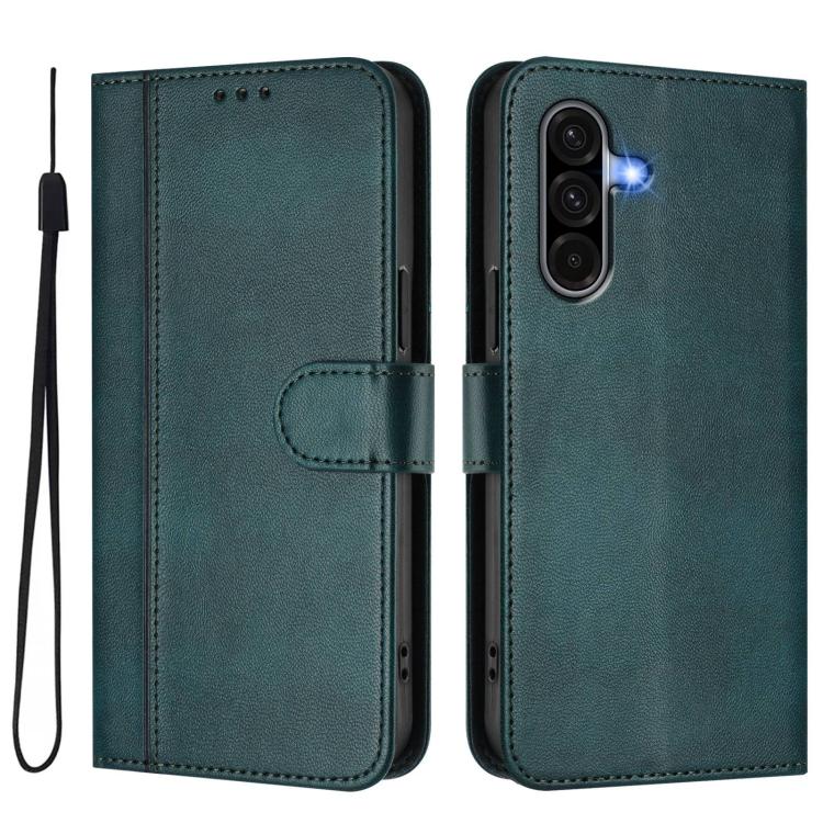 For Galaxy A36 5G Line Splicing Buckle Retro Leather Phone Case