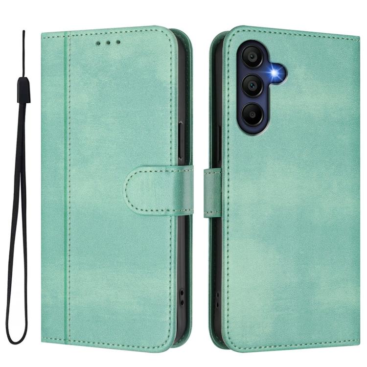 For Galaxy A16 4G / 5G Line Splicing Buckle Retro Leather Phone Case