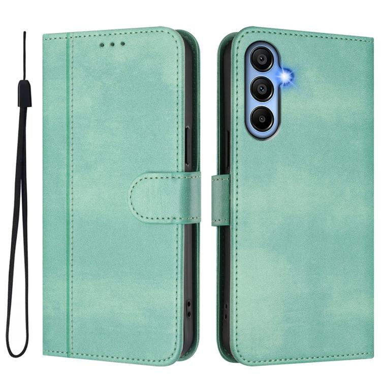 For Galaxy A15 4G / 5G Line Splicing Buckle Retro Leather Phone Case