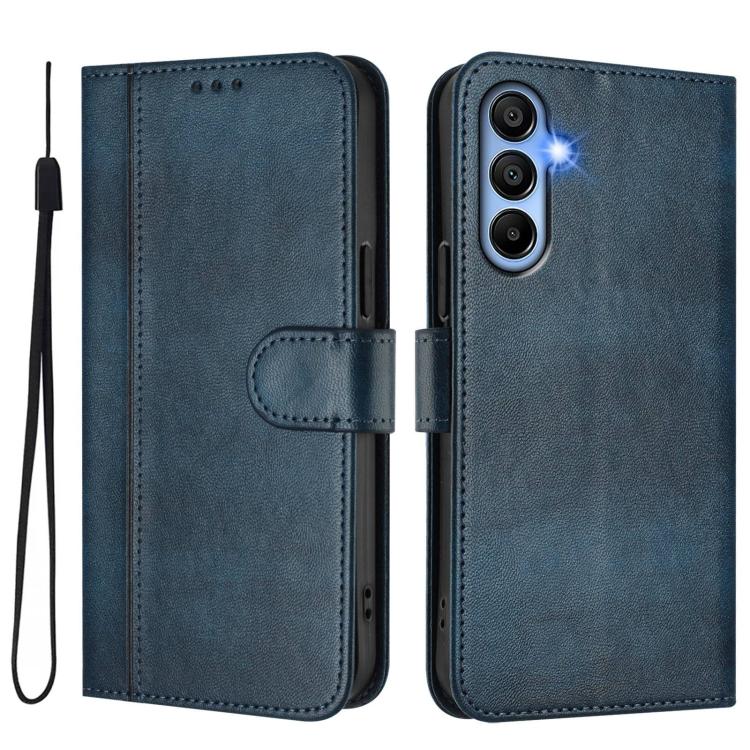 For Galaxy A15 4G / 5G Line Splicing Buckle Retro Leather Phone Case