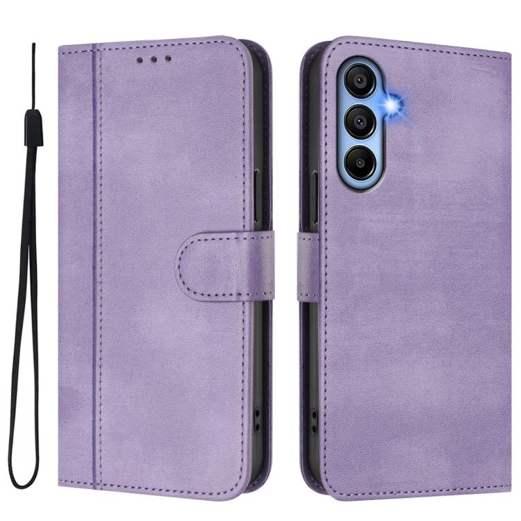 For Galaxy A15 4G / 5G Line Splicing Buckle Retro Leather Phone Case
