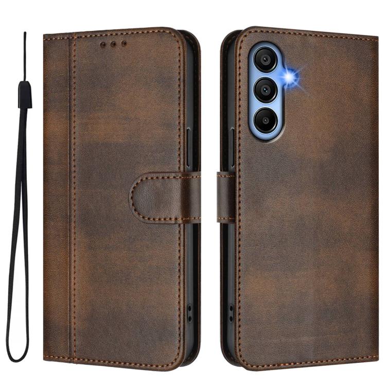 For Galaxy A15 4G / 5G Line Splicing Buckle Retro Leather Phone Case