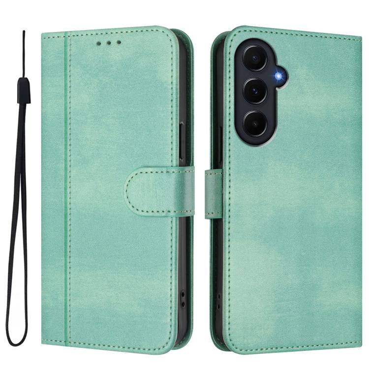 For Galaxy A55 5G Global Line Splicing Buckle Retro Leather Phone Case