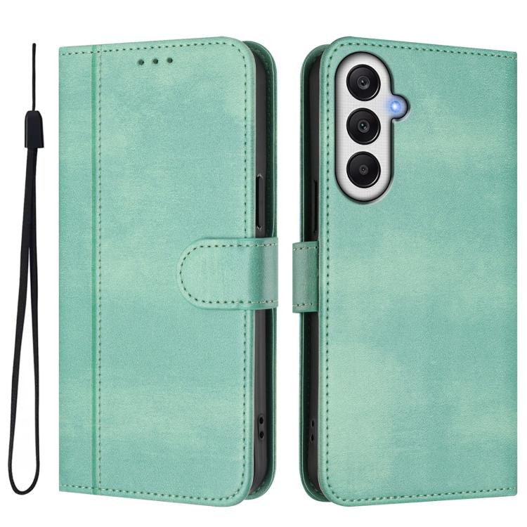 For Galaxy A25 5G Global Line Splicing Buckle Retro Leather Phone Case