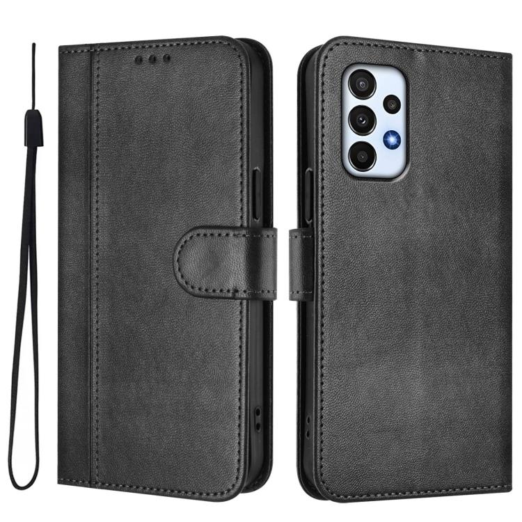 For Galaxy A23 4G / 5G Line Splicing Buckle Retro Leather Phone Case