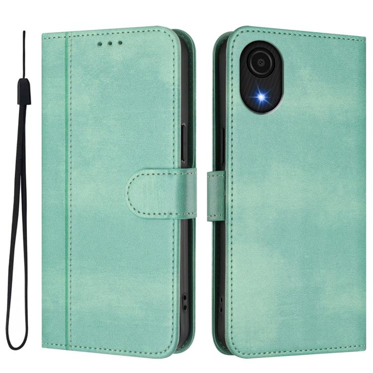 For Galaxy A04 Core / A03 Core 4G Line Splicing Buckle Retro Leather Phone Case