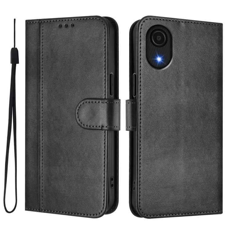 For Galaxy A04 Core / A03 Core 4G Line Splicing Buckle Retro Leather Phone Case