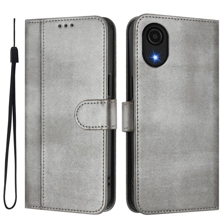 For Galaxy A04 Core / A03 Core 4G Line Splicing Buckle Retro Leather Phone Case