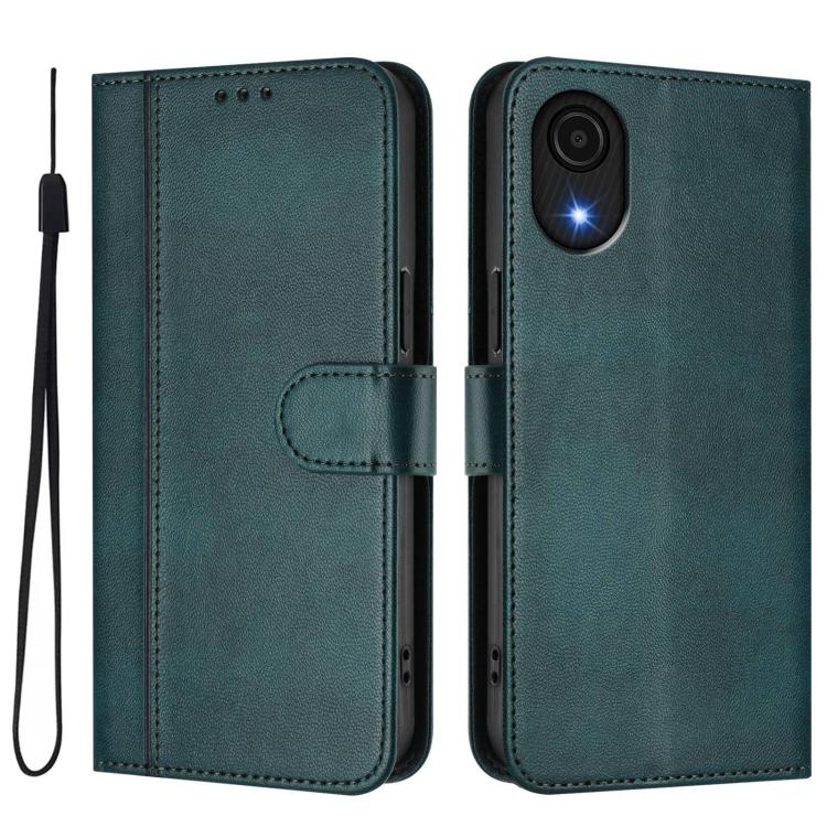 For Galaxy A04 Core / A03 Core 4G Line Splicing Buckle Retro Leather Phone Case