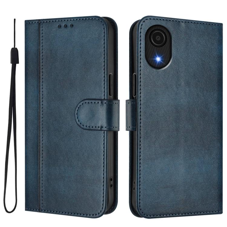 For Galaxy A04 Core / A03 Core 4G Line Splicing Buckle Retro Leather Phone Case
