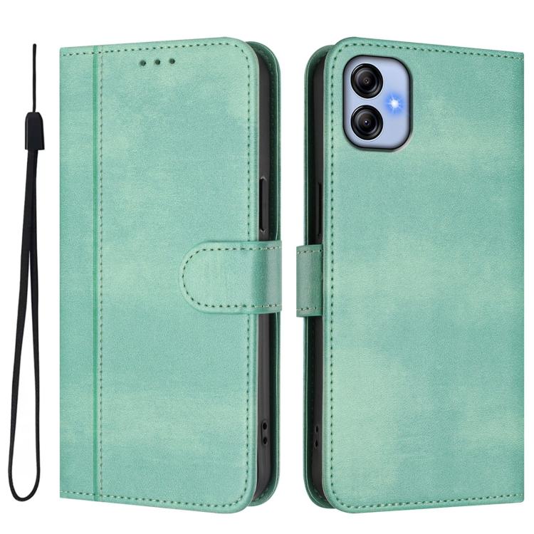 For Galaxy A04e 4G / F04 / M04 4G Line Splicing Buckle Retro Leather Phone Case