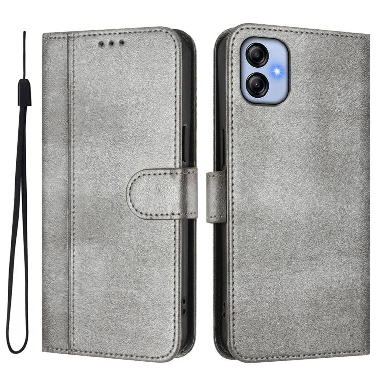 For Galaxy A04e 4G / F04 / M04 4G Line Splicing Buckle Retro Leather Phone Case