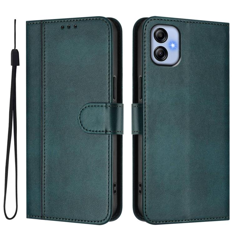 For Galaxy A04e 4G / F04 / M04 4G Line Splicing Buckle Retro Leather Phone Case