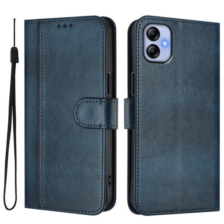 For Galaxy A04e 4G / F04 / M04 4G Line Splicing Buckle Retro Leather Phone Case