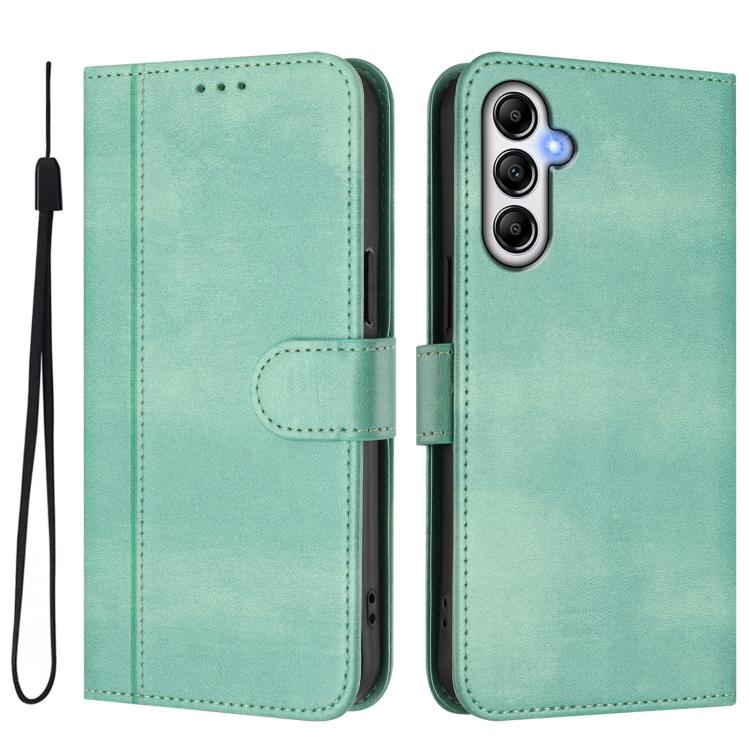 For Galaxy A14 4G / 5G Line Splicing Buckle Retro Leather Phone Case