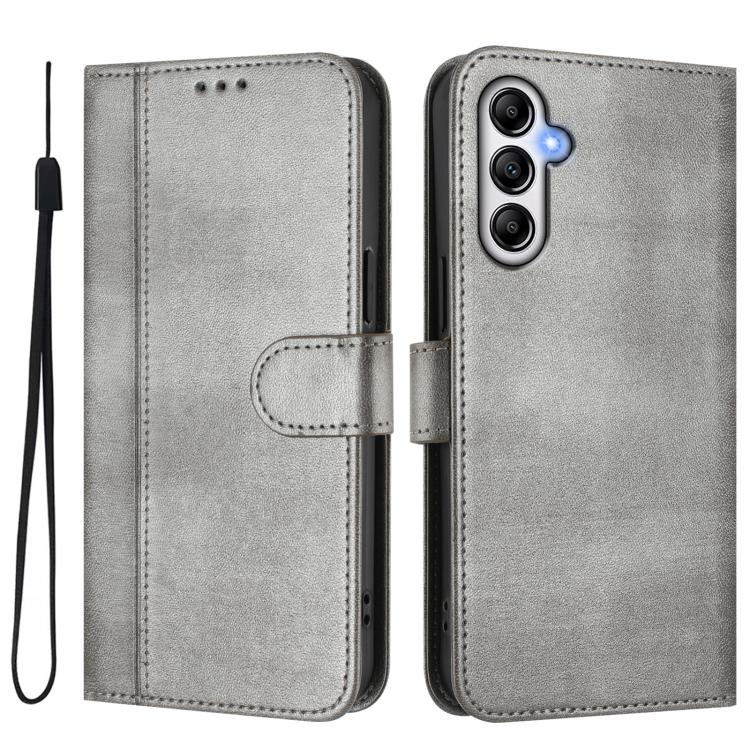 For Galaxy A14 4G / 5G Line Splicing Buckle Retro Leather Phone Case
