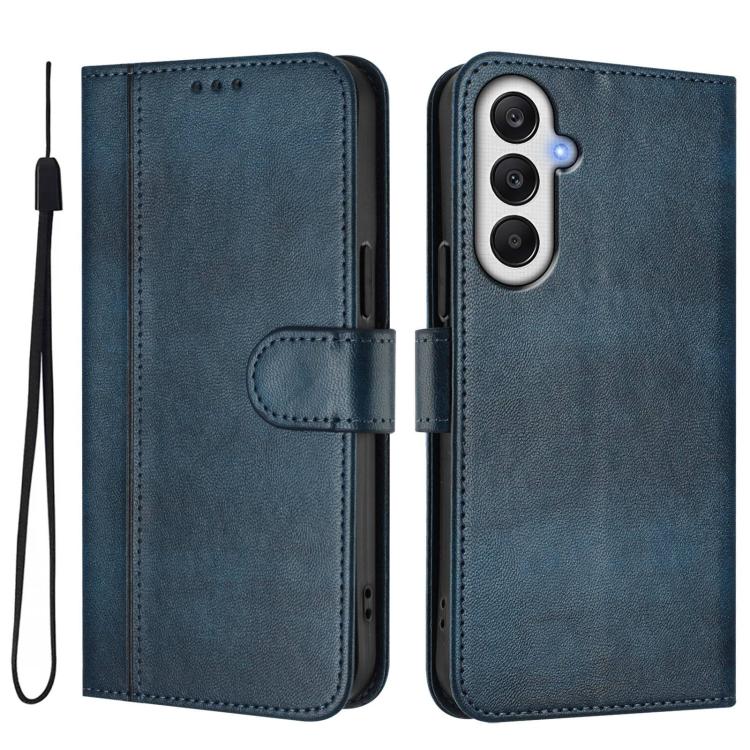 For Galaxy A34 5G Line Splicing Buckle Retro Leather Phone Case