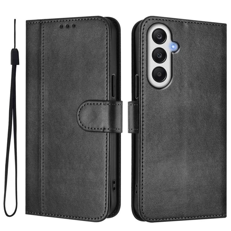 For Galaxy A54 5G Line Splicing Buckle Retro Leather Phone Case