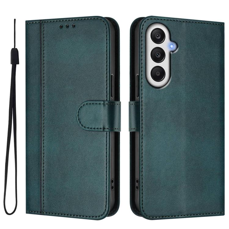 For Galaxy A54 5G Line Splicing Buckle Retro Leather Phone Case