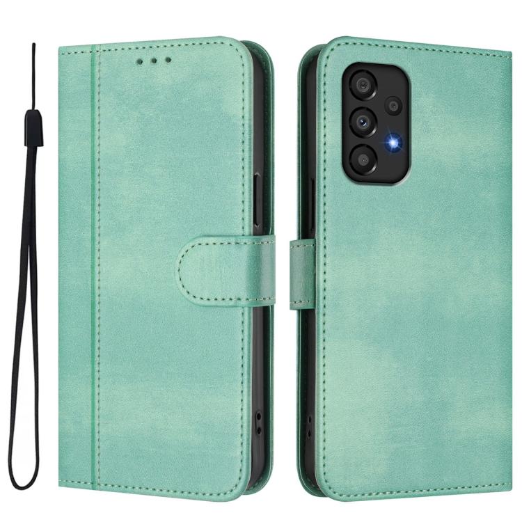 For Galaxy A53 5G Line Splicing Buckle Retro Leather Phone Case