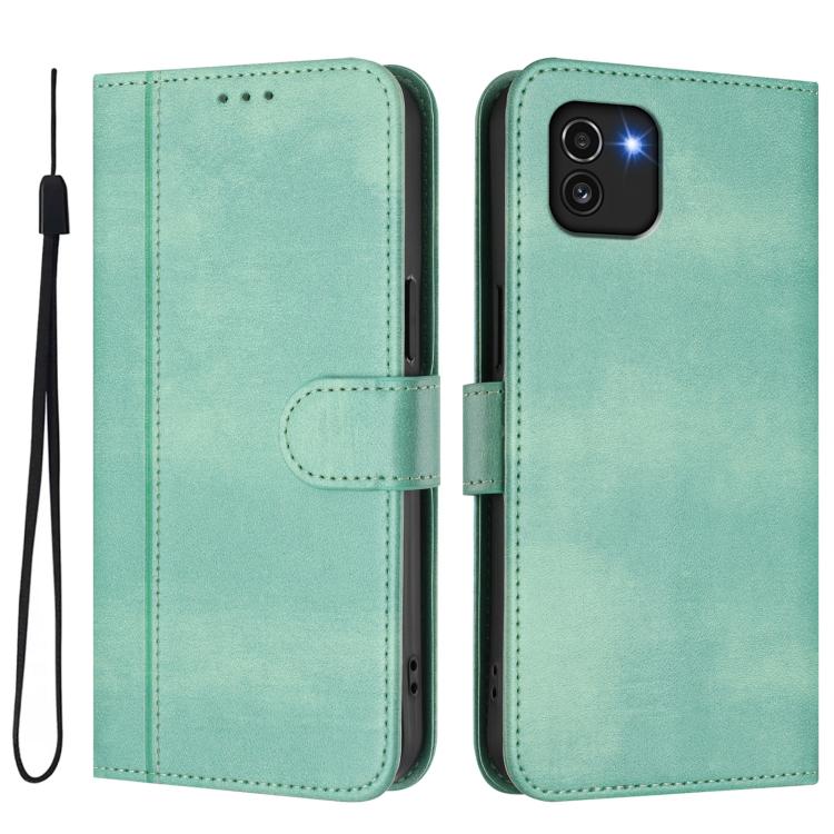For Galaxy A03 164mm Line Splicing Buckle Retro Leather Phone Case