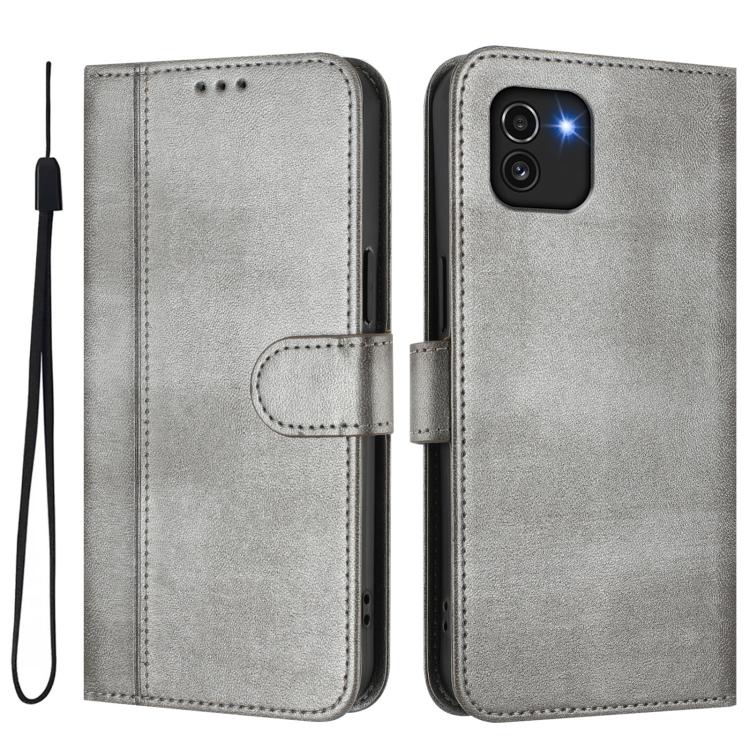 For Galaxy A03 164mm Line Splicing Buckle Retro Leather Phone Case