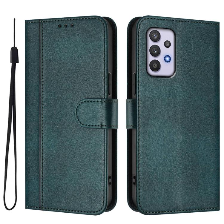 For Galaxy A32 5G / M32 5G Line Splicing Buckle Retro Leather Phone Case