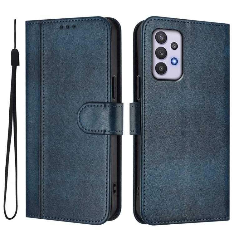 For Galaxy A32 5G / M32 5G Line Splicing Buckle Retro Leather Phone Case