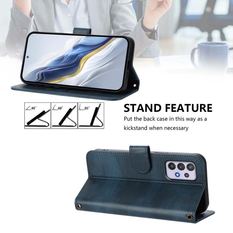 For Galaxy A32 5G / M32 5G Line Splicing Buckle Retro Leather Phone Case