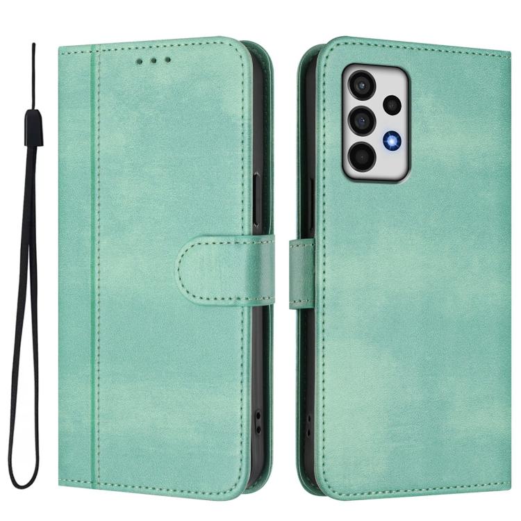 For Galaxy A52 4G / 5G Line Splicing Buckle Retro Leather Phone Case