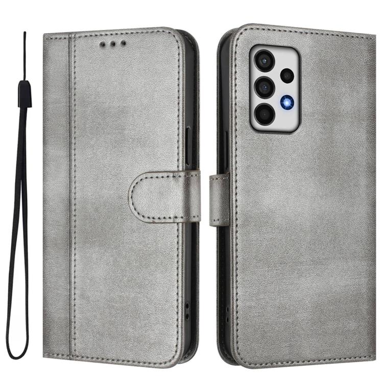 For Galaxy A52 4G / 5G Line Splicing Buckle Retro Leather Phone Case
