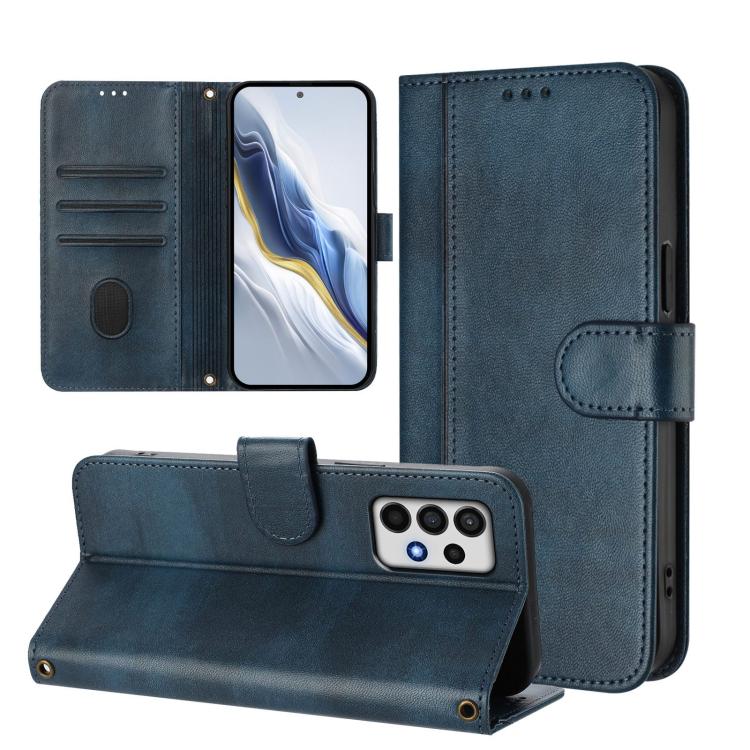 For Galaxy A52 4G / 5G Line Splicing Buckle Retro Leather Phone Case