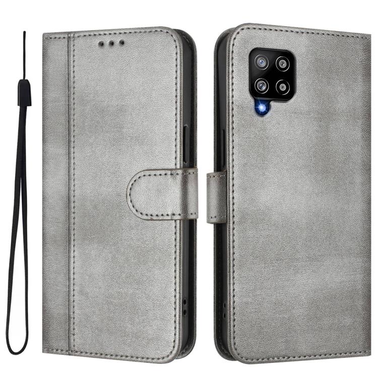 For Galaxy A42 5G / M42 Line Splicing Buckle Retro Leather Phone Case